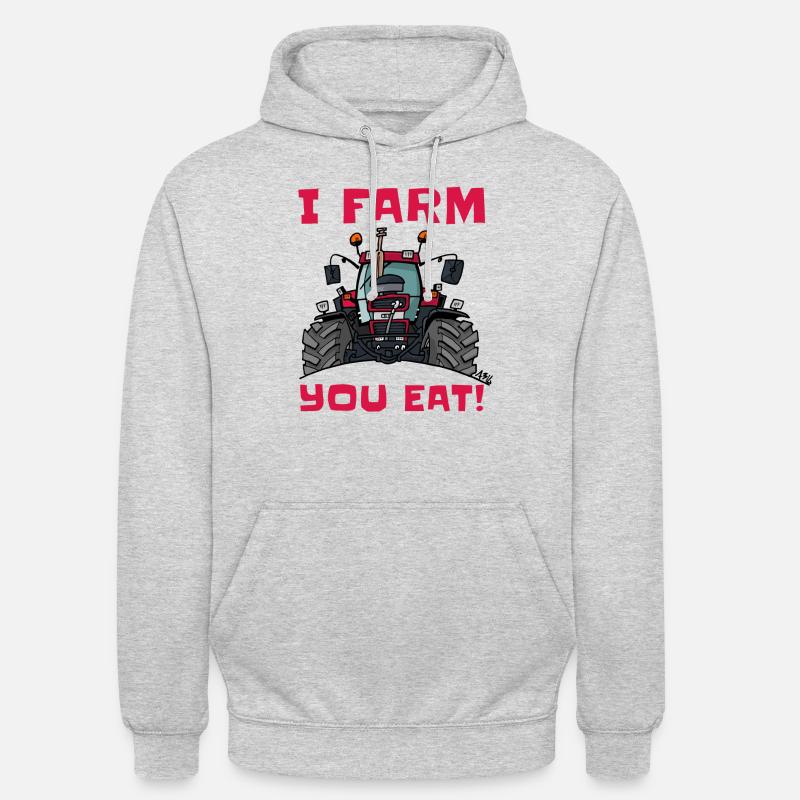 Ich Bauernhofs Fall essen - Unisex Hoodie - Hellgrau meliert