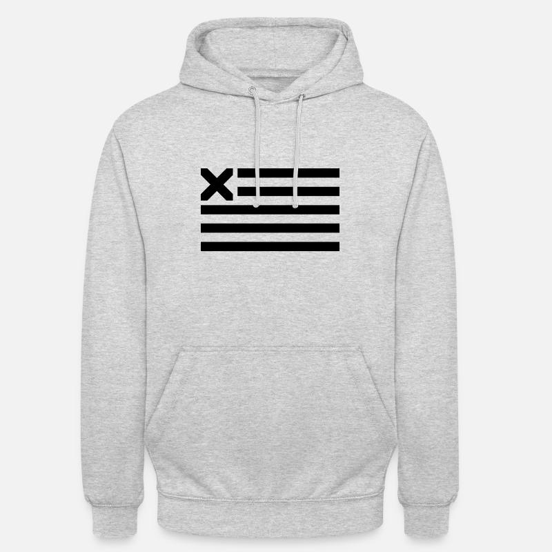 Drapeau des États-Unis X - Sweat-shirt à capuche unisexe - gris clair chiné