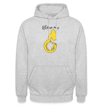 Funny sousaphone gift Blow me, brass band - Unisex Hoodie - light heather grey - Front - Alina (178cm) & Michal (187cm)