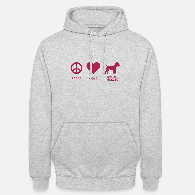 Welsh Terrier - Sweat-shirt à capuche unisexe - gris clair chiné