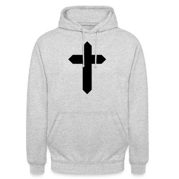 Cross Holy - Unisex Hoodie - light heather grey - Front - Alina (178cm) & Michal (187cm)