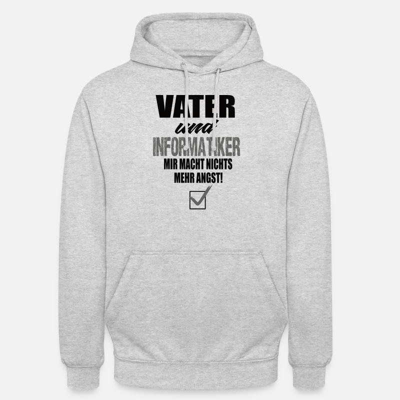 Vater und Informatiker - Unisex Hoodie - Hellgrau meliert