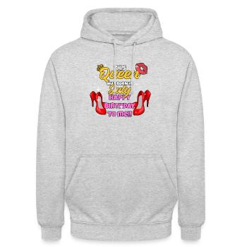 Juli Geburtstagsgeschenk - Unisex Hoodie - Hellgrau meliert - Vorne - Alina (178cm) & Michal (187cm)