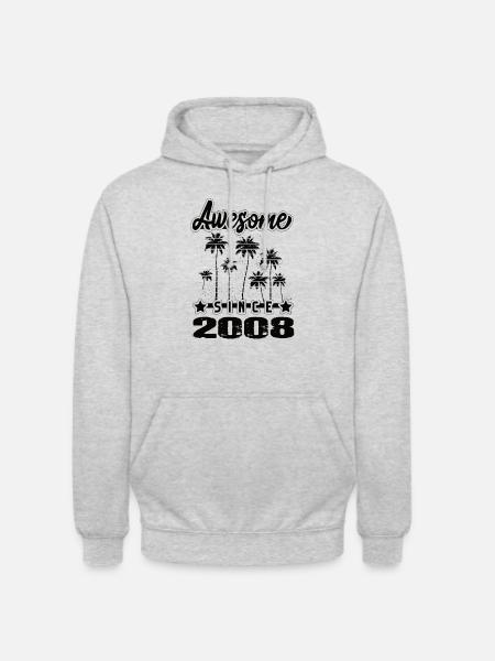 Awesome Since 2008 - Unisex Hoodie - light heather grey