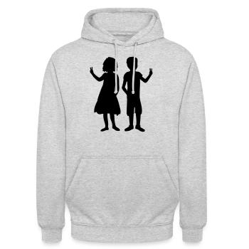 Siblings Crew Brother Sister - Unisex Hoodie - light heather grey - Front - Alina (178cm) & Michal (187cm)