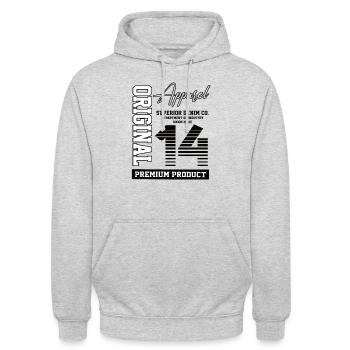 2014 Vintage Birthday Vintage Gift Retro - Unisex Hoodie - light heather grey - Front - Alina (178cm) & Michal (187cm)