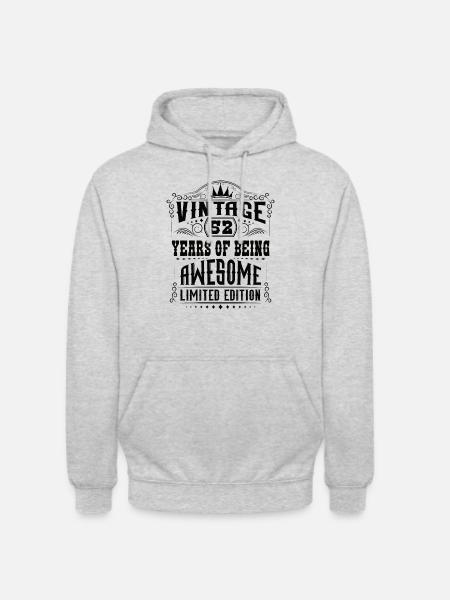 52 ans d’être génial 52 anniversaire 52 ans - Sweat-shirt à capuche unisexe - gris clair chiné