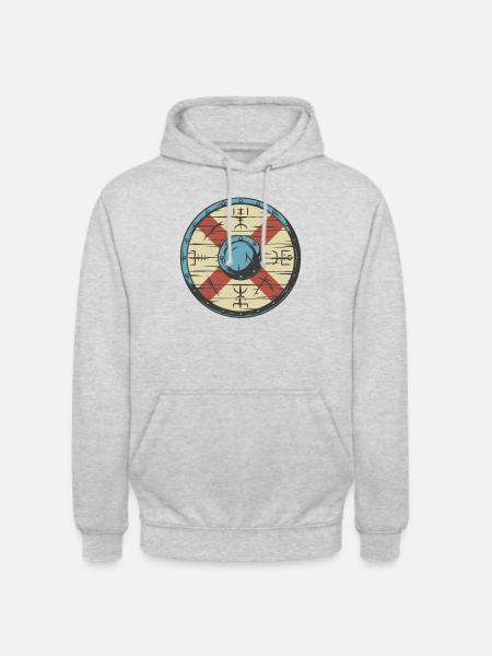 Wikinger Schild - Unisex Hoodie - Hellgrau meliert