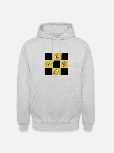 Abeilles - Sweat-shirt à capuche unisexe - gris clair chiné
