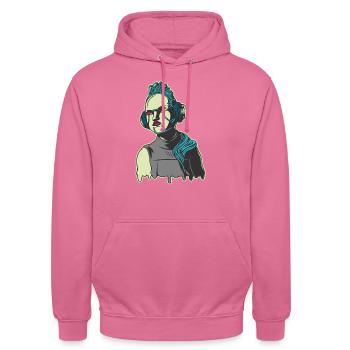 Robot - Sweat-shirt à capuche unisexe - rose - Devant - Alina (178cm) & Michal (187cm)