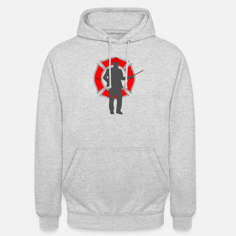 Pompier - Sweat-shirt à capuche unisexe - gris clair chiné