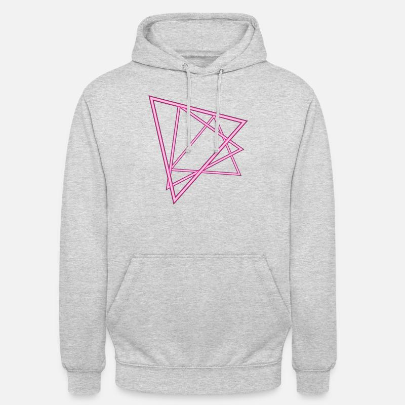 Triangles au néon - Sweat-shirt à capuche unisexe - gris clair chiné