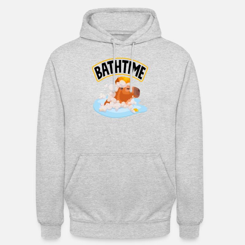 Capybara rongeur Bathtime Drôle - Sweat-shirt à capuche unisexe - gris clair chiné