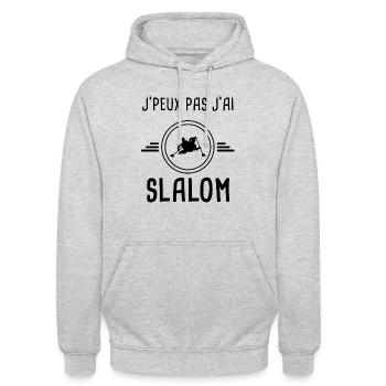 je peux pas j'ai slalom pour slalomeur - Sweat-shirt à capuche unisexe - gris clair chiné - Devant - Alina (178cm) & Michal (187cm)