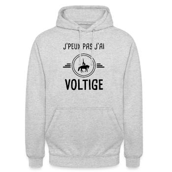 je peux pas j'ai voltige pour voltigeur - Sweat-shirt à capuche unisexe - gris clair chiné - Devant - Alina (178cm) & Michal (187cm)