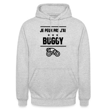 j'peux pas j'ai buggy humour - Sweat-shirt à capuche unisexe - gris clair chiné - Devant - Alina (178cm) & Michal (187cm)
