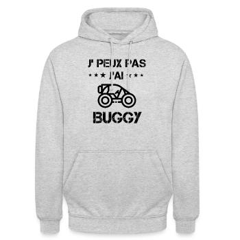 j'peux pas j'ai buggy cadeau quad - Sweat-shirt à capuche unisexe - gris clair chiné - Devant - Alina (178cm) & Michal (187cm)