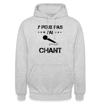 j'peux pas j'ai chant micro cadeau chanteur - Sweat-shirt à capuche unisexe - gris clair chiné - Devant - Alina (178cm) & Michal (187cm)