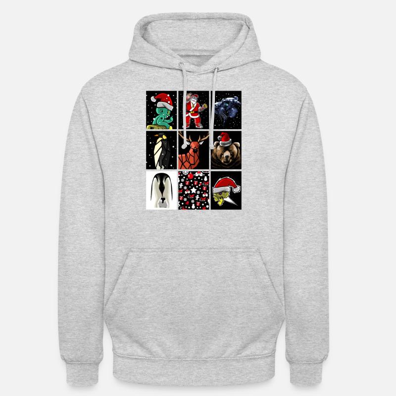 Rectangles de Noël - Sweat-shirt à capuche unisexe - gris clair chiné