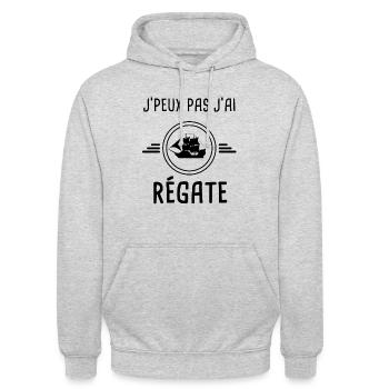 j'peux pas j'ai régate - Sweat-shirt à capuche unisexe - gris clair chiné - Devant - Alina (178cm) & Michal (187cm)