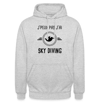j'peux pas j'ai sky diving - Sweat-shirt à capuche unisexe - gris clair chiné - Devant - Alina (178cm) & Michal (187cm)