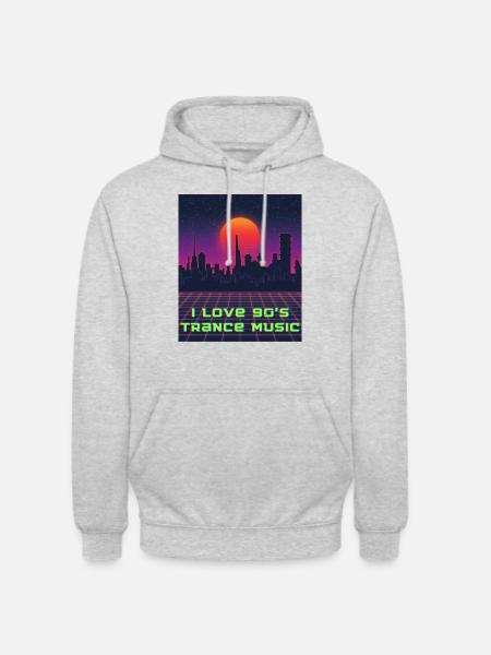 I love 90 s trance - Unisex Hoodie - Hellgrau meliert