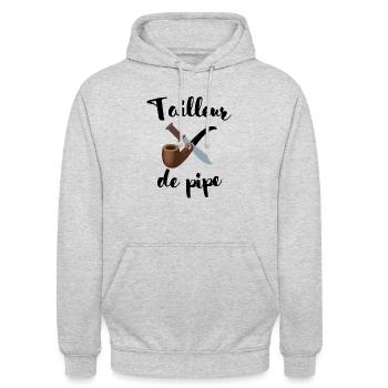 Tailleur de pipe cadeau homo - Sweat-shirt à capuche unisexe - gris clair chiné - Devant - Alina (178cm) & Michal (187cm)