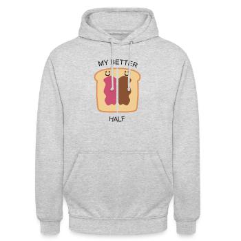 Toast Couple - Unisex Hoodie - Hellgrau meliert - Vorne - Alina (178cm) & Michal (187cm)
