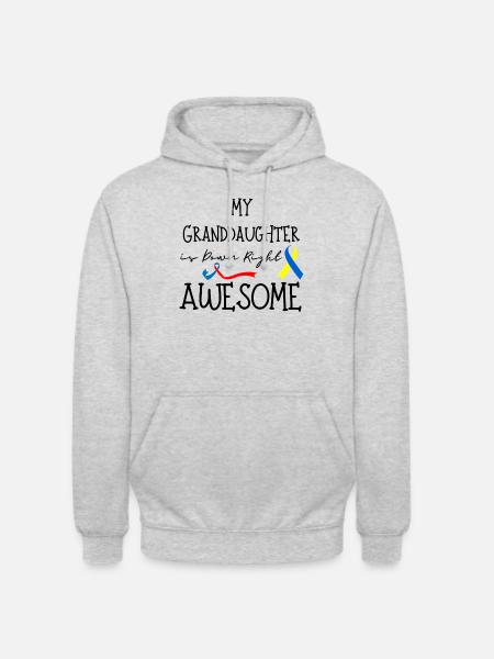 Enkelin Down Right Awesome Down-Syndrom - Unisex Hoodie - Hellgrau meliert