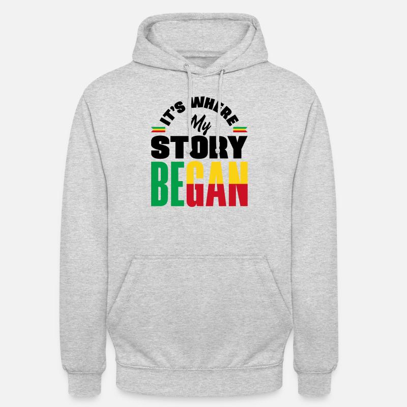 Béninois Bénin Drapeau Béninois Citation - Sweat-shirt à capuche unisexe - gris clair chiné