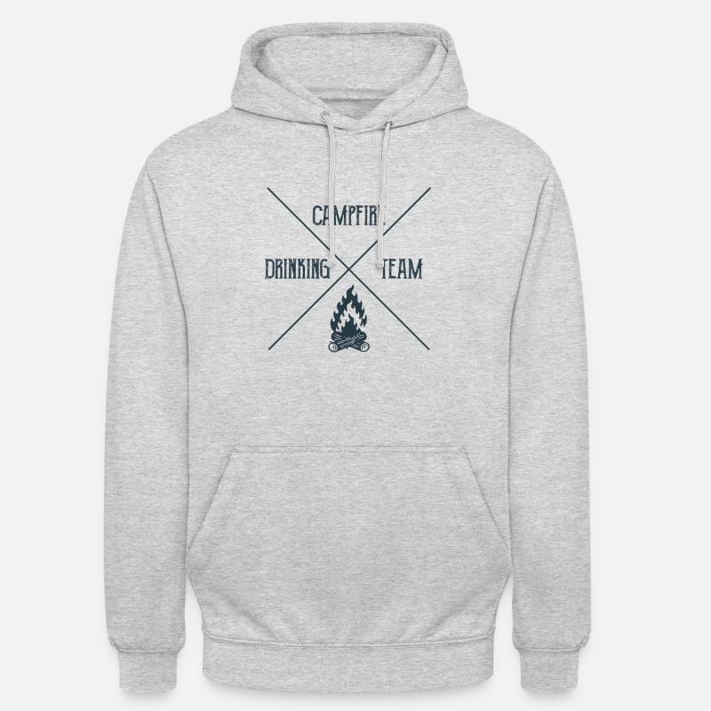 Campfire Drinking Team Camping Camper - Unisex Hoodie - light heather grey