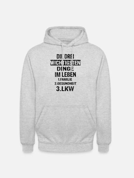 Lkw - Unisex Hoodie - Hellgrau meliert