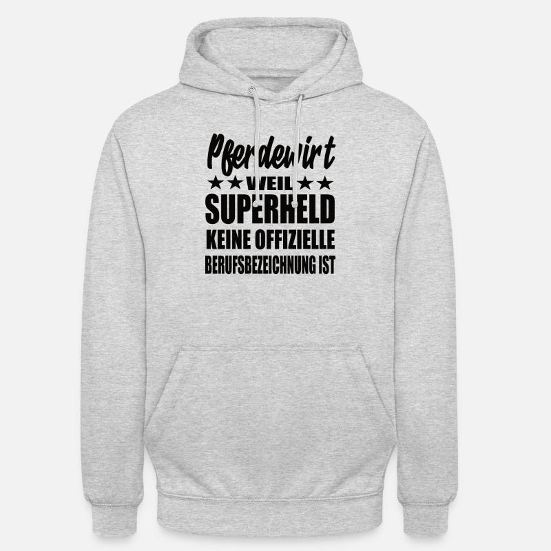 Pferdewirt Superheld Spruch - Unisex Hoodie - Hellgrau meliert