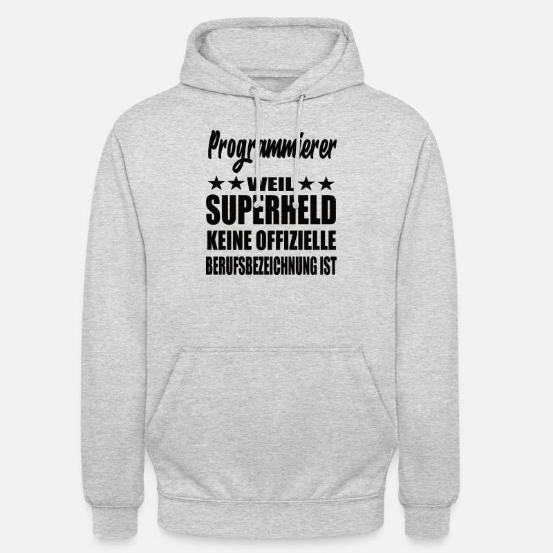 Programmierer Superheld Spruch - Unisex Hoodie - Hellgrau meliert