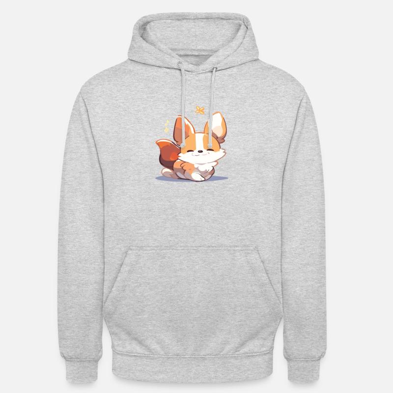 Corgi Hund - Unisex Hoodie - Hellgrau meliert