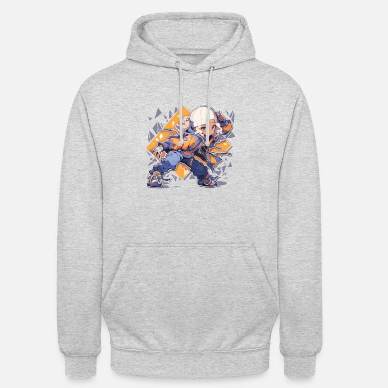 Danseur de breakdance Danse de breakdance - Sweat-shirt à capuche unisexe - gris clair chiné
