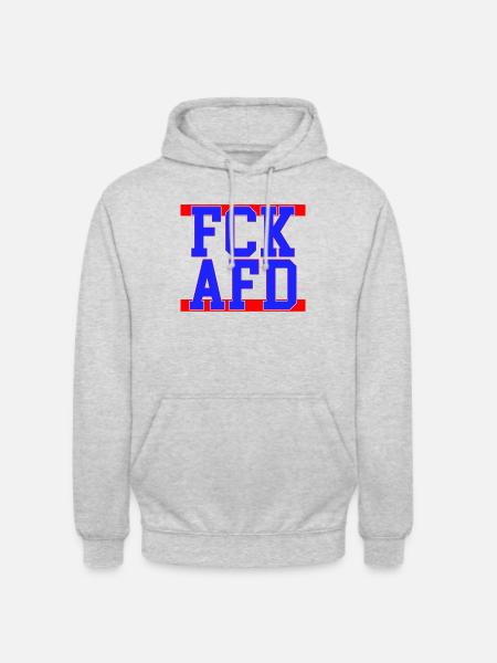 FCK AFD - Unisex Hoodie - Hellgrau meliert