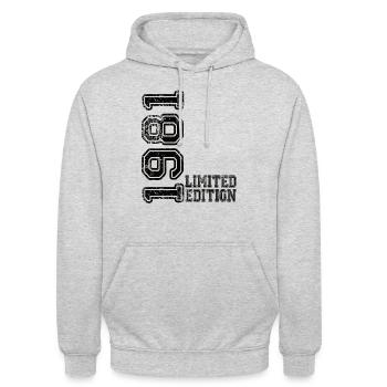 Limited Edition 1981 - Unisex Hoodie - Hellgrau meliert - Vorne - Alina (178cm) & Michal (187cm)
