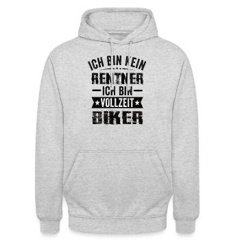 Ich Bin Kein Rentner Ich Bin Vollzeit Biker - Unisex Hoodie - Hellgrau meliert - Vorne - Alina (178cm) & Michal (187cm)