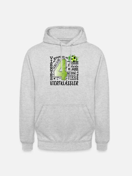 4. Klasse Fußball - Unisex Hoodie - Hellgrau meliert