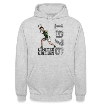 Limited Edition 1976 Limited Edition Tennis - Unisex Hoodie - Hellgrau meliert - Vorne - Alina (178cm) & Michal (187cm)