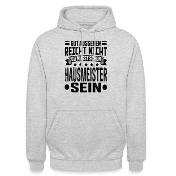 Gardien - Sweat-shirt à capuche unisexe - gris clair chiné - Devant - Alina (178cm) & Michal (187cm)