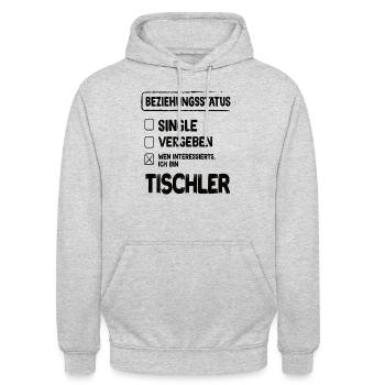 Tischler Beziehungsstatus - Unisex Hoodie - Hellgrau meliert - Vorne - Alina (178cm) & Michal (187cm)