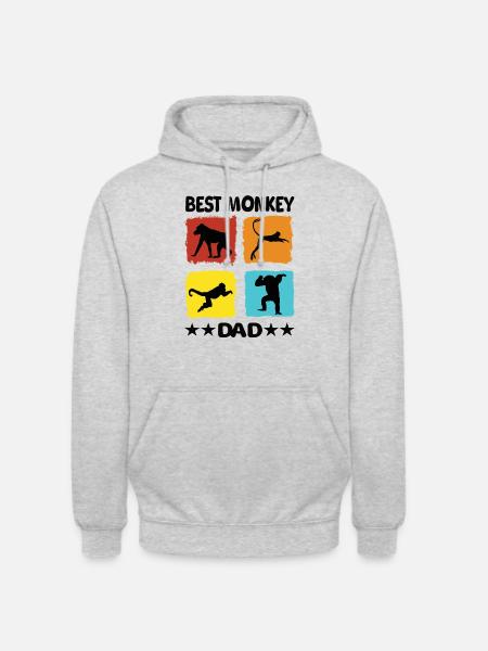 Best Monkey Dad - Unisex Hoodie - Hellgrau meliert