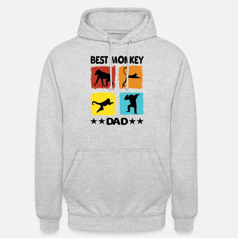 Best Monkey Dad - Unisex Hoodie - Hellgrau meliert