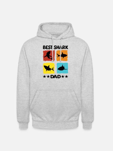 Best Shark Dad - Unisex Hoodie - Hellgrau meliert