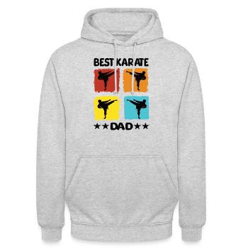 Meilleur père de karaté - Sweat-shirt à capuche unisexe - gris clair chiné - Devant - Alina (178cm) & Michal (187cm)