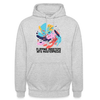 Flipping Missteps Into Masterpieces - Unisex Hoodie - light heather grey - Front - Alina (178cm) & Michal (187cm)