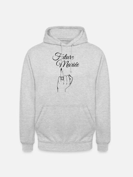 Future Mariée Rebelle - Sweat-shirt à capuche unisexe - gris clair chiné