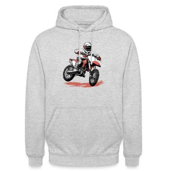 Motocross und Dirt bike - Unisex Hoodie - Hellgrau meliert - Vorne - Alina (178cm) & Michal (187cm)